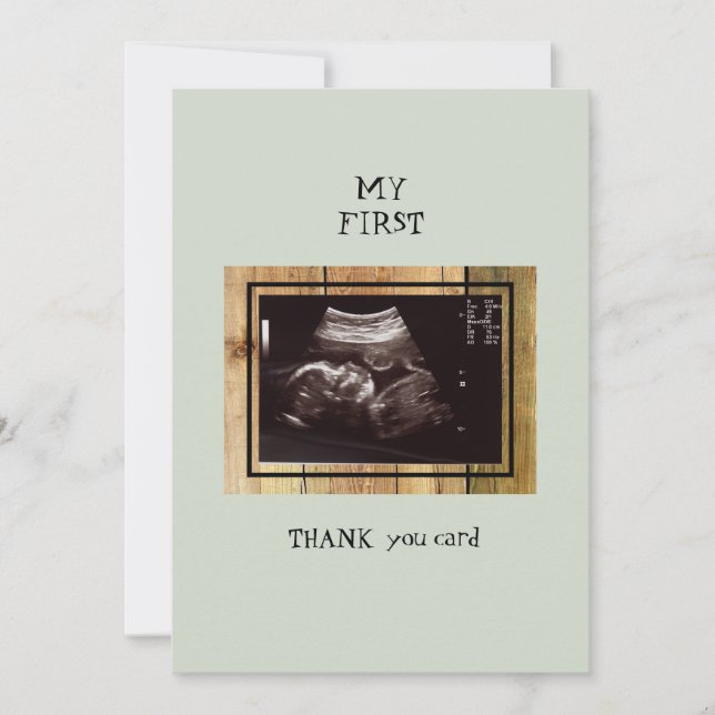 Rustikales Ultrasound Vielen Dank Baby Point Ansic Dankeskarte (Vorderseite)
