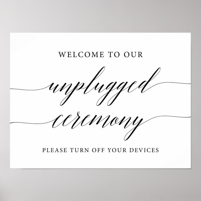 Rustikales, unplugged Wedding Ceremony Sign Poster (Vorne)
