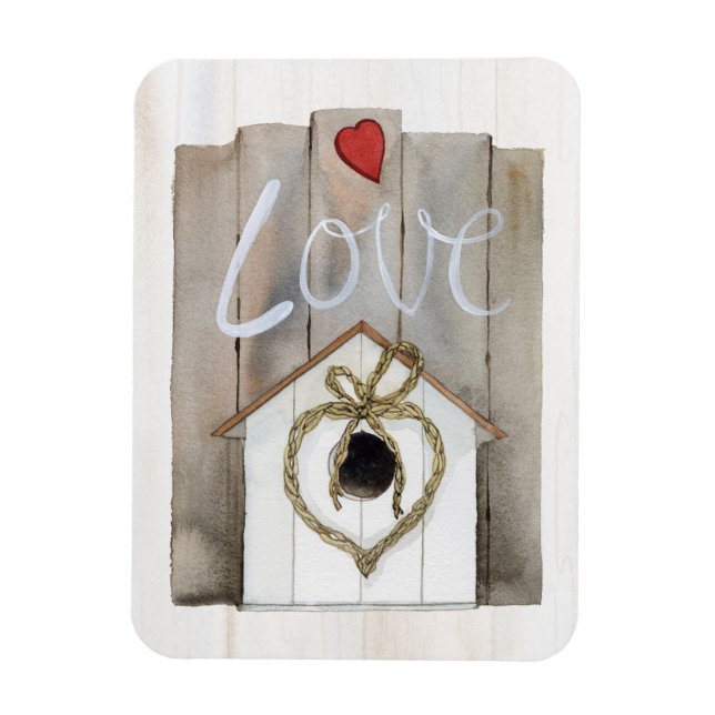 Rustikales Valentine Birdhouse Magnet (Vertikal)