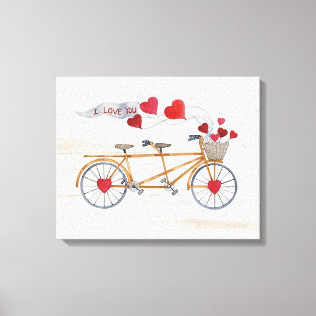 Rustikales Valentinrad für zwei Personen Leinwanddruck (Vorderseite)