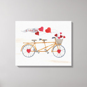 Rustikales Valentinsgruß-Fahrrad errichtet für Leinwanddruck
