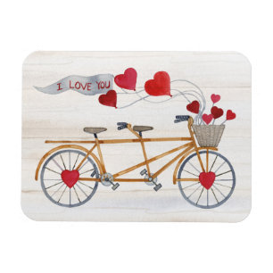 Rustikales Valentinsgruß-Fahrrad errichtet für Magnet