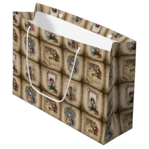 Rustikales Viktorianisches Weihnachtsbuch Große Geschenktüte