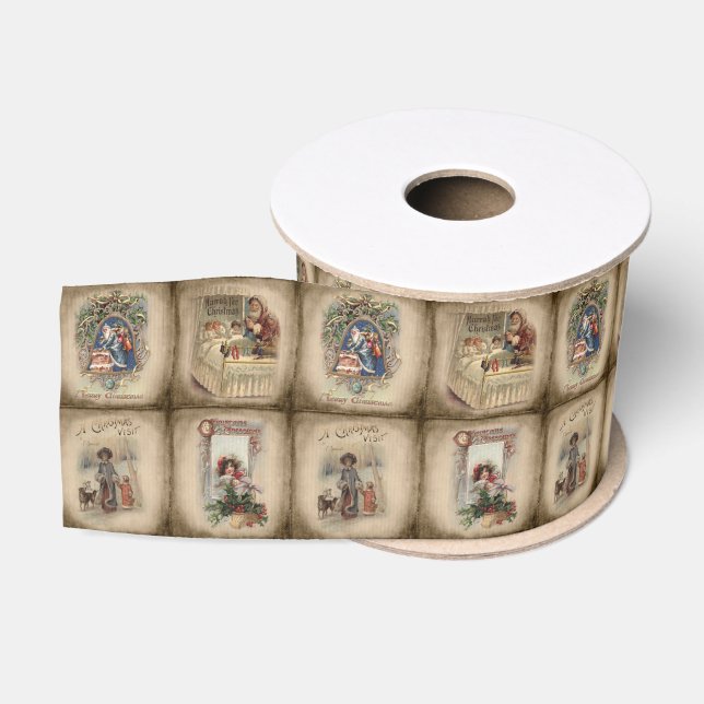 Rustikales Viktorianisches Weihnachtsbuch Ripsband (Spule)