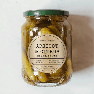 Rustikales Vintag 70cl 1L Konservierung Jam Jar Li Runder Aufkleber
