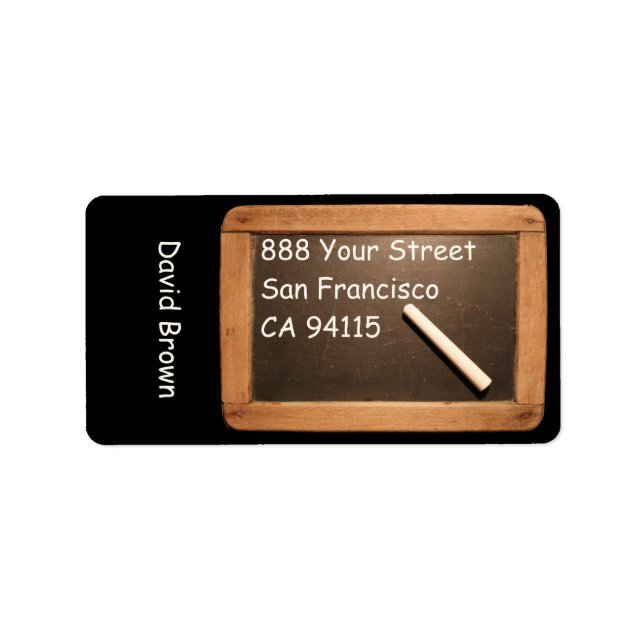 Rustikales Vintag School Slate Address Label Adressaufkleber (Vorne)