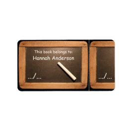 Rustikales Vintag School Slate Book Label Adressaufkleber