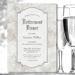 Rustikales Vintag Stone Retirement Dinner Einladung