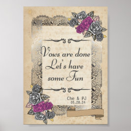 Rustikales Vintage Wedding Sign Poster