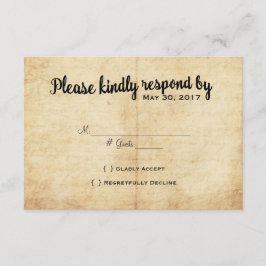 Rustikales Vintages Adventure Wedding RSVP Card