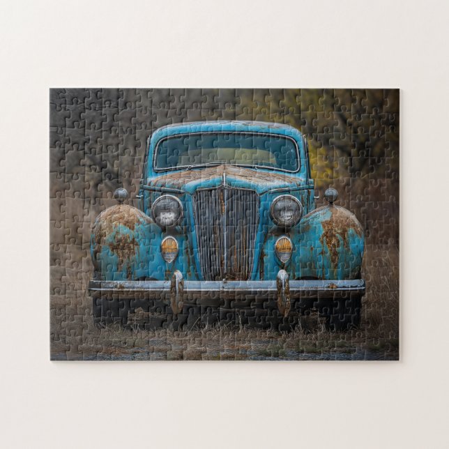 Rustikales Vintages blaues Auto (Horizontal)