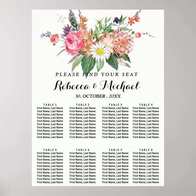 Rustikales Vintages Blumenposter Poster (Vorne)