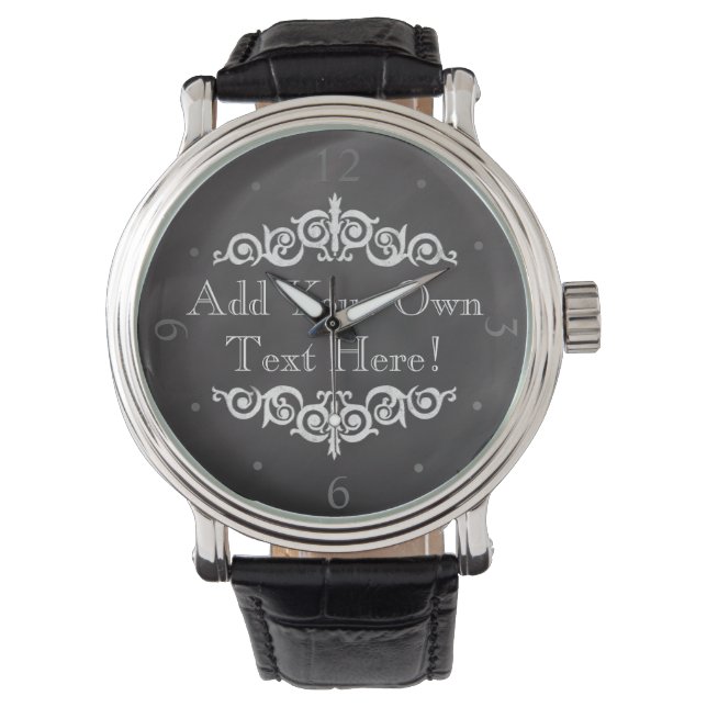 Rustikales Vintages Chalkboard kundenspezifisch Pe Armbanduhr (Vorderseite)