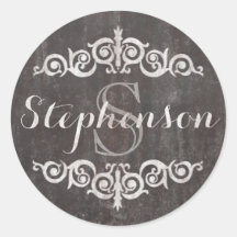 Rustikales Vintages Chalkboard Skriptname Monogram