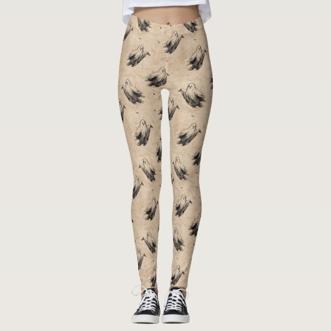 Rustikales Vintages Ghost-Muster (2) Leggings (Vorderseite)