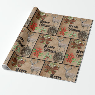 Rustikales Vintages Hirsch Geschenkpapier