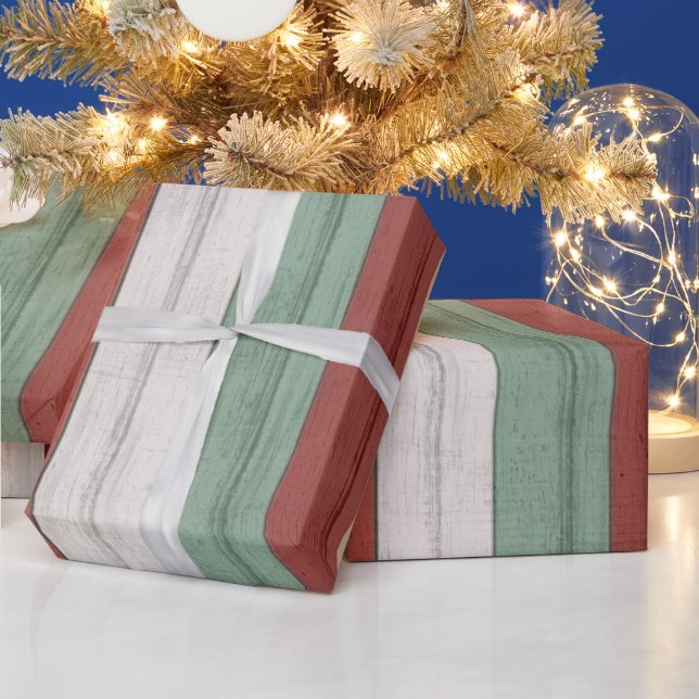 Rustikales Vintages Holz Geschenkpapier (Feiertage)