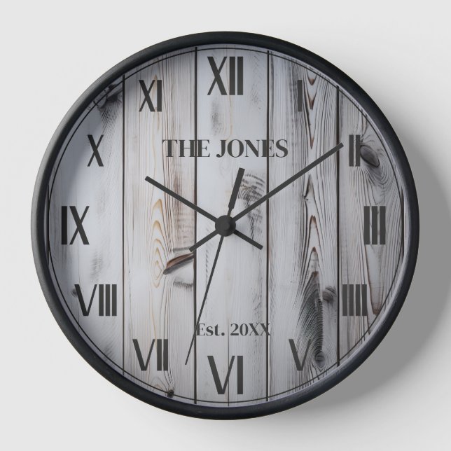 Rustikales, Vintages Holzhaus Uhr (Vorderseite)