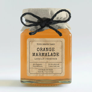 Rustikales Vintages Honig Jam Jar Square Label Quadratischer Aufkleber
