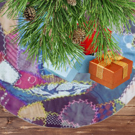Rustikales Vintages Patchwork gepolstertes Muster  Polyester Weihnachtsbaumdecke