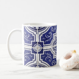 Rustikales Vintages portugiesisches Fliesenmuster Kaffeetasse