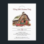 Rustikales Vintages Red Truck Party Feiertagspostkarte<br><div class="desc">Rustikale Vintage Red Truck Barn Weihnachtskarte Party Holiday Card - mit einer festlichen Weihnachtsstall, die alle für die Ferien ausgekleidet. Ein Vintager roter LKW ist gerade angekommen, um einen frisch geschnittenen Weihnachtsbaum zu ziehen. Unsere Kartenvorlage macht es Ihnen so einfach, Ihre Daten hinzuzufügen. Weihnachts-Party Einladung ist Teil einer Kollektion. Ideal...</div>