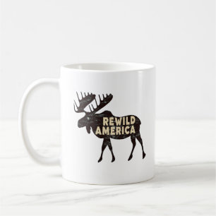 Rustikales Vintages Rückwild Amerika Elch Kaffeetasse