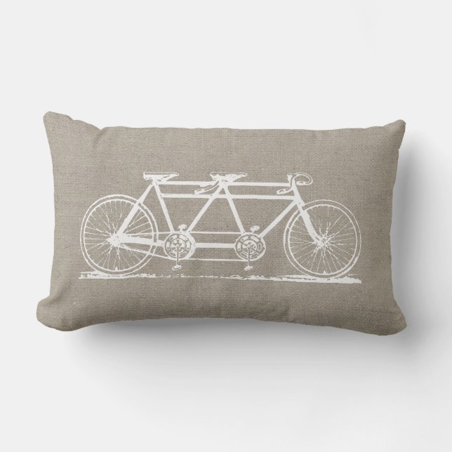 Rustikales Vintages Tandem-Fahrrad Lendenkissen (Vorderseite)