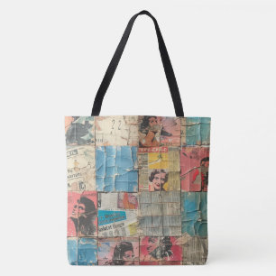 Rustikales Vintages Zeitungs-Patchwork-Collage (10 Tasche