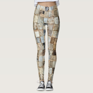 Rustikales Vintages Zeitungs-Patchwork-Collage (11 Leggings