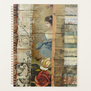 Rustikales Vintages Zeitungs-Patchwork-Collage (9) Planer