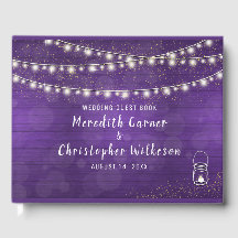 Rustikales Violet Wood Mason Jar String Lights Hoc