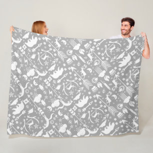 Rustikales Vogelbärenmuster Fleecedecke