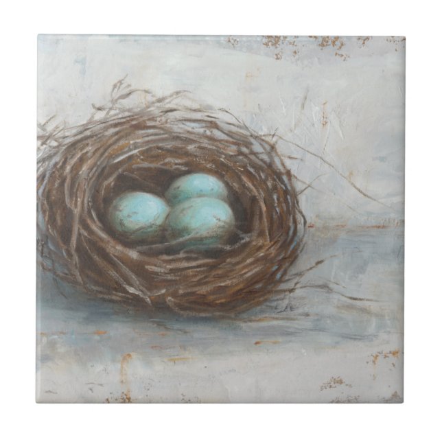 Rustikales Vogelnest - Blau Fliese (Vorderseite)