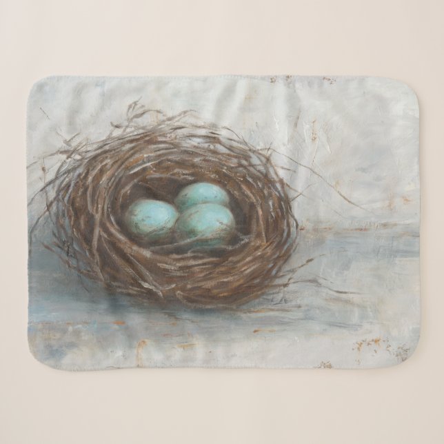 Rustikales Vogelnest - Blau Sherpadecke (Vorderseite (Horizontal))