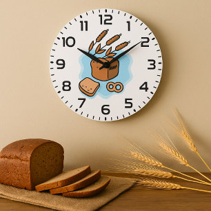 Rustikales Vollkornbrot Landhaus-Essen Große Wanduhr