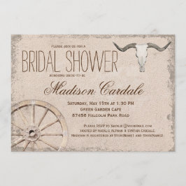 Rustikales Wagenrad-Brautparty Einladung