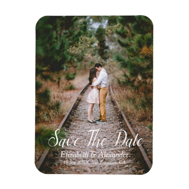 Rustikales Wald Save the Date Magnet (Vertikal)