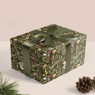 Rustikales Wald Wasserfarbenwald Mushroom Forest Geschenkpapier
