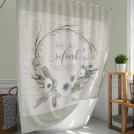 Rustikales Waldbauernhaus - Blumenzellenschrift Duschvorhang