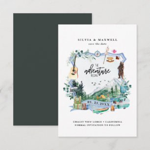 Rustikales Waldgebirge   Camping-Hochzeitswappen