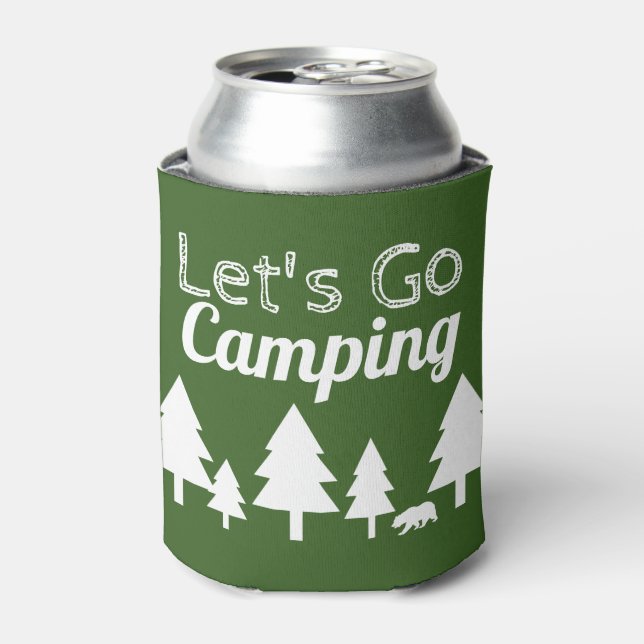 Rustikales Waldgrün - Camping gehen Dosenkühler (Kanne Vorderseite)