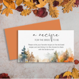 Rustikales Waldland Herbstreue für die Braut Begleitkarte