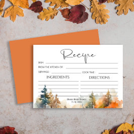 Rustikales Waldland Herbstrezepkarte