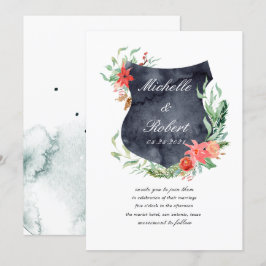 rustikales Wappen Monogramm Hochzeit Einladung