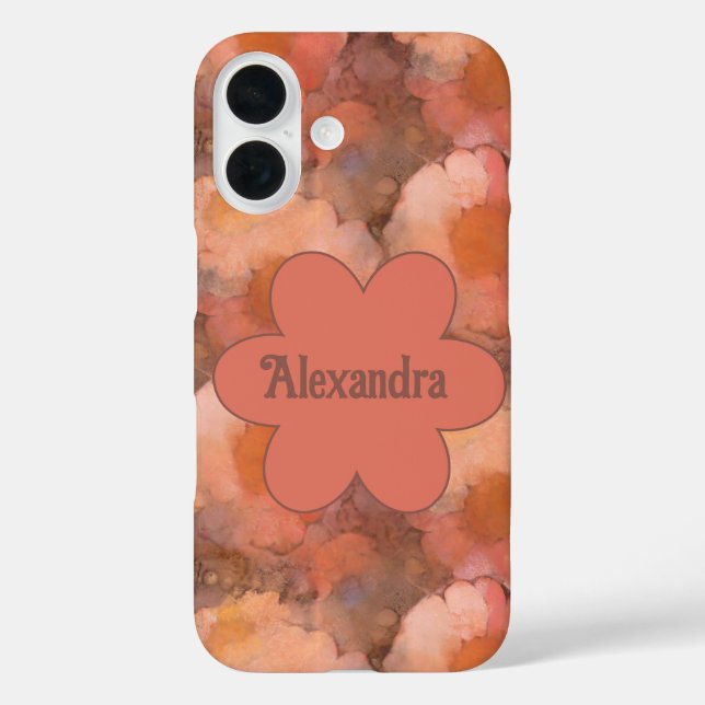 Rustikales Wasserfarben-Gänseblümchen-Blumenmuster iPhone 16 Hülle (Rückseite)