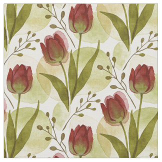 Rustikales Wasserfarben-Tulpen-Blumenmuster MH26 Stoff