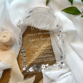 Rustikales Wasserfarbenspiel Boho Blumen Elegante Acryleinladungen