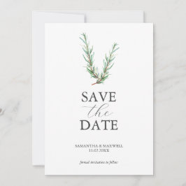Rustikales Wasserfarbrosemary Save the Date