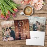 Rustikales Watercolor-Blätter auf barnwood Einladung<br><div class="desc">Rustikales Watercolor-Blätter auf Scheunenholz,  Fotohochzeitseinladung.
Addieren Sie Ihre eigenen Fotos,  Namen anx Text und schaffen Sie eine sehr einzigartige Hochzeitseinladung.</div>